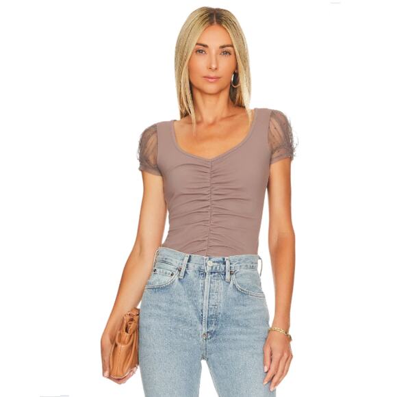 Revolve Free People Intimately Top Womens Size Small Taupe Blush Up Cami Ruched - Picture 3 of 16